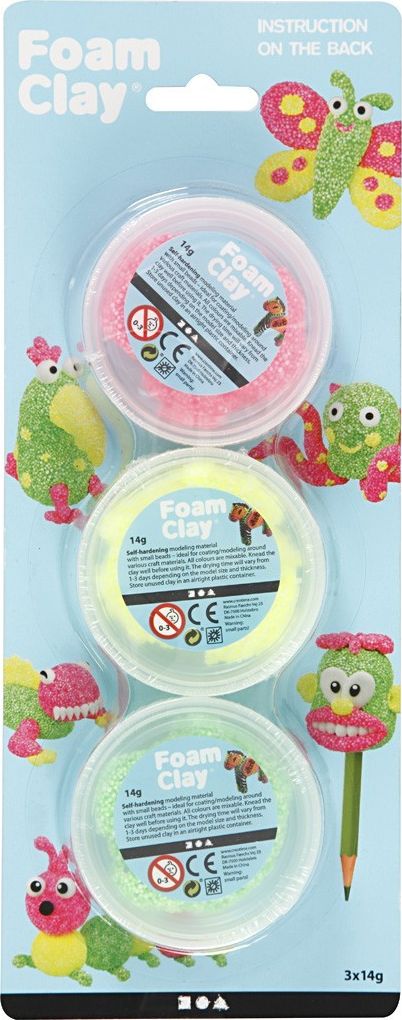 Creativ Company Masa Foam Clay - 3x14g kol. Neonowe