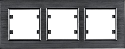 Hager Lumina passion ramka 3-krotna pozioma aluminium czarna (WL9233)