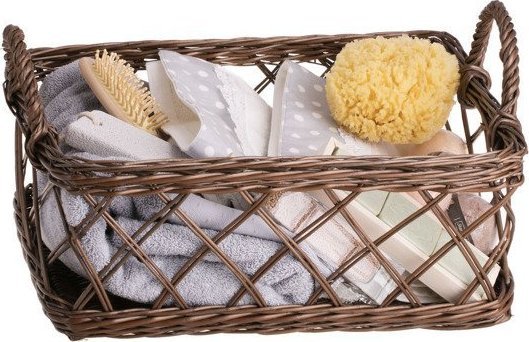 WickerPL Ażurowa Taca wiklinowa z Uchwytami 44x33 H17/23 cm