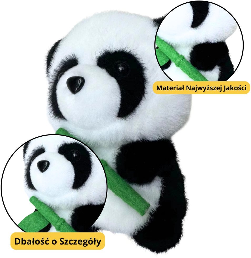 Pluszowa Maskotka Przytulanka Panda Z Bambusem 18cm