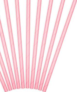 Party Deco Słomki papierowe do picia, jasnoróżowe, 19,5 cm, 10 szt. uniwersalny