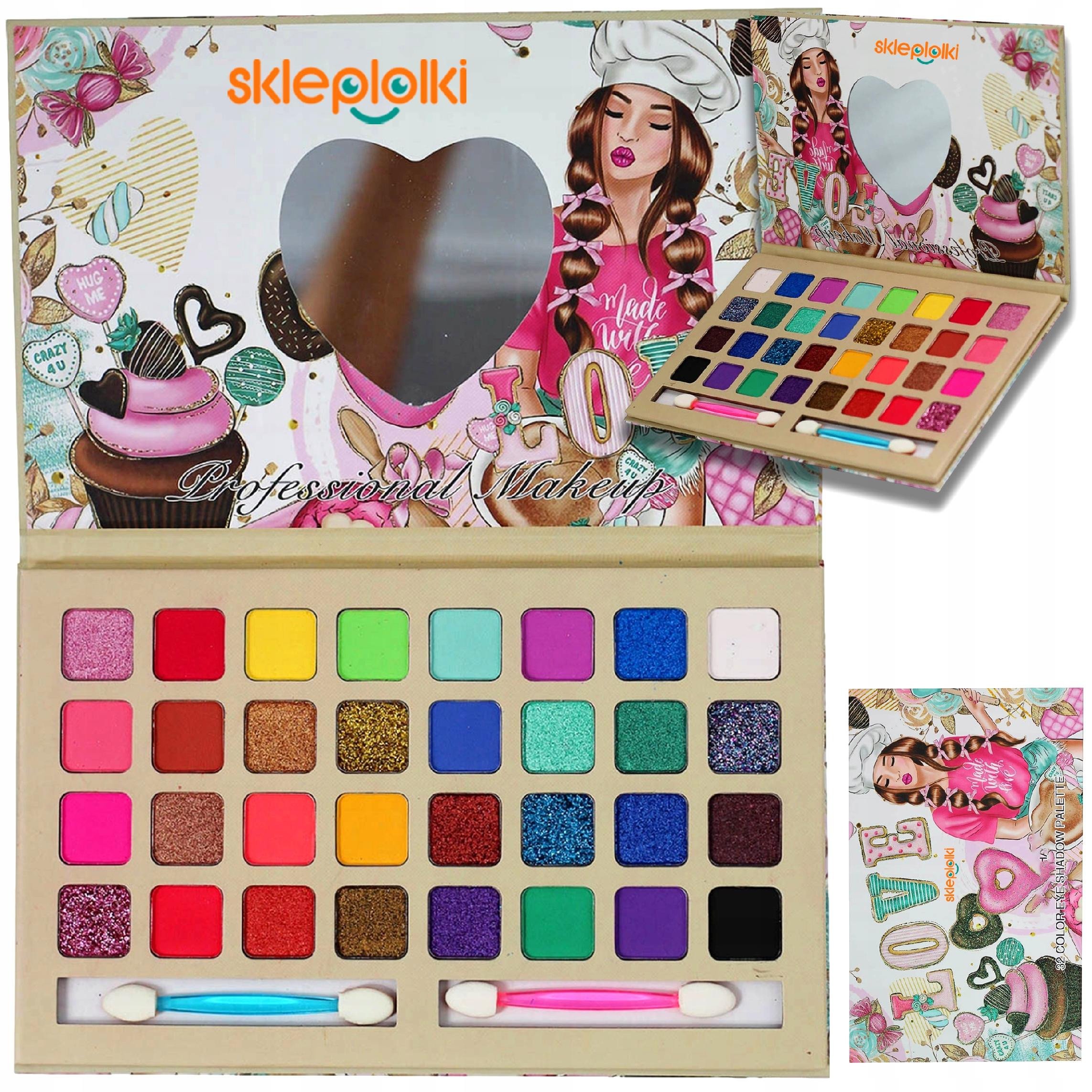 ZESTAW KOSMETYKÓW DLA DZIECI PALETKA MAKEUP 32 KOLORY DO MALOWANIA CIENIE