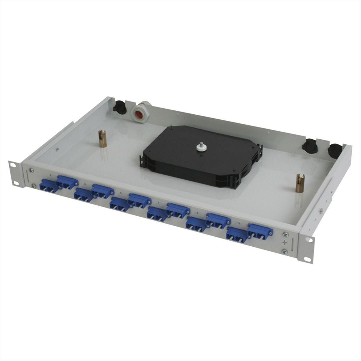 Telegaertner TELEGAERTNER LWL Patchpanel 19inch 12xSC duplex 1U komplett Spleissbox - 26.11.6005