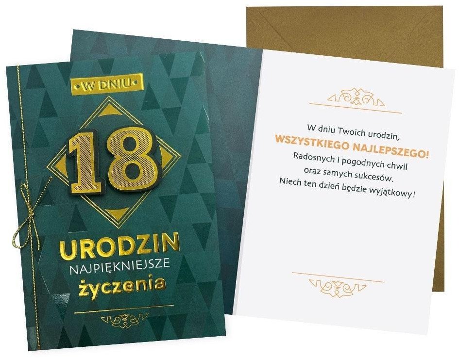 Karnet B6 Urodziny 18 męskie