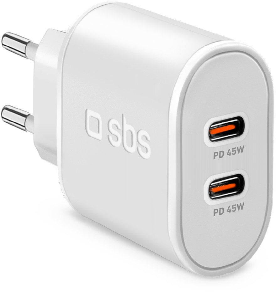 Ładowarka SBS Mobile Ładowarka 2x USB-C 45W 8018417405709 TETR2CPD45W