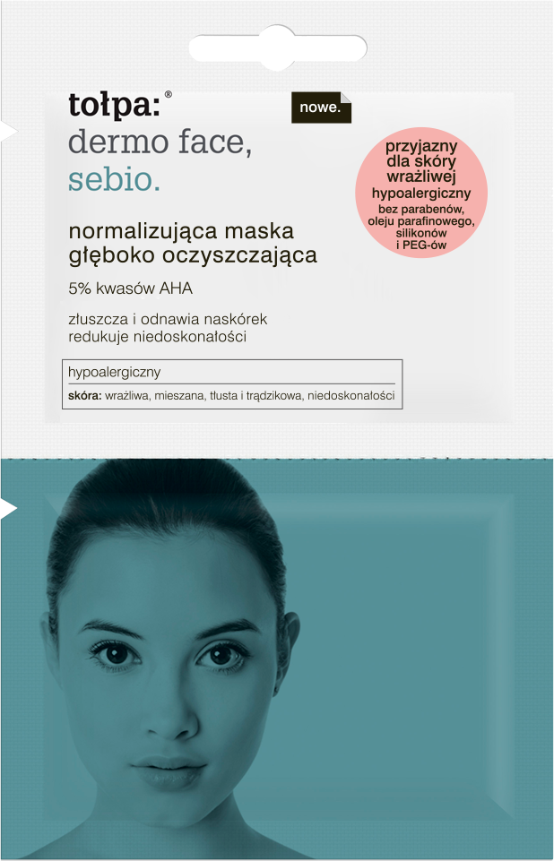 Tołpa sebio, normalizująca maska głęboko oczyszczająca (saszetka) 2x6 ml