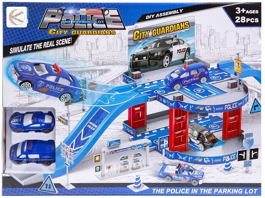 Parking policyjny w zestawie z 2 autkami