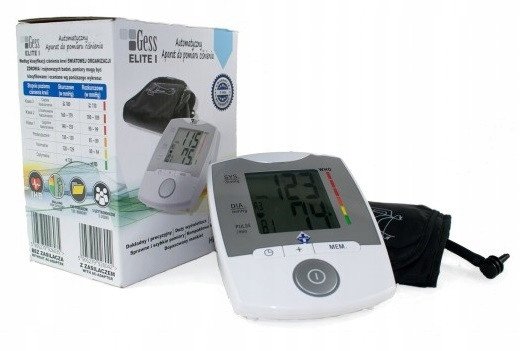 Ciśnieniomierz automatyczny GESS ELITE II na ramię, ARYTMIA, zasilacz