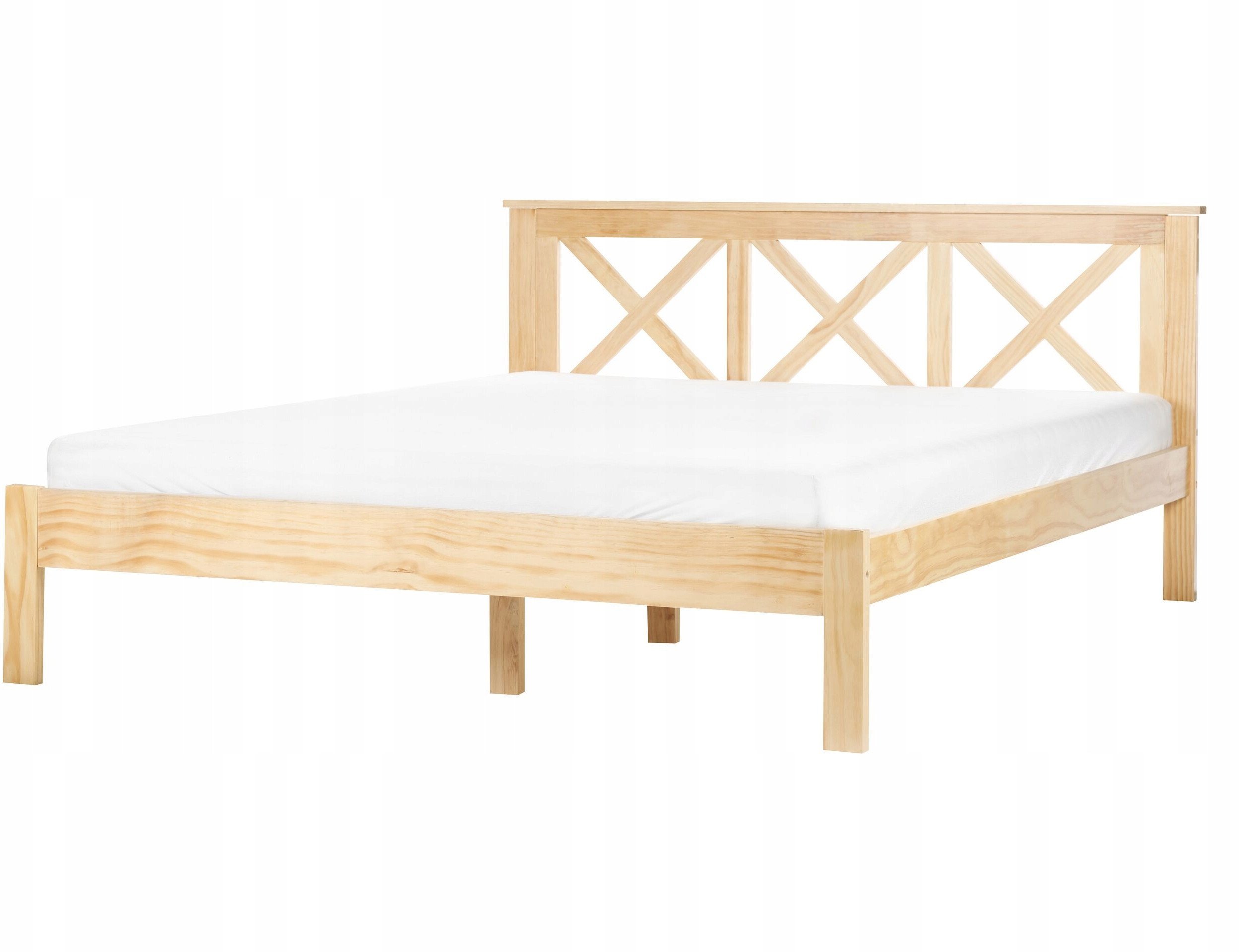 Beliani Łóżko Drewno TANNAY 160 x 200 cm Jasnobrązowy