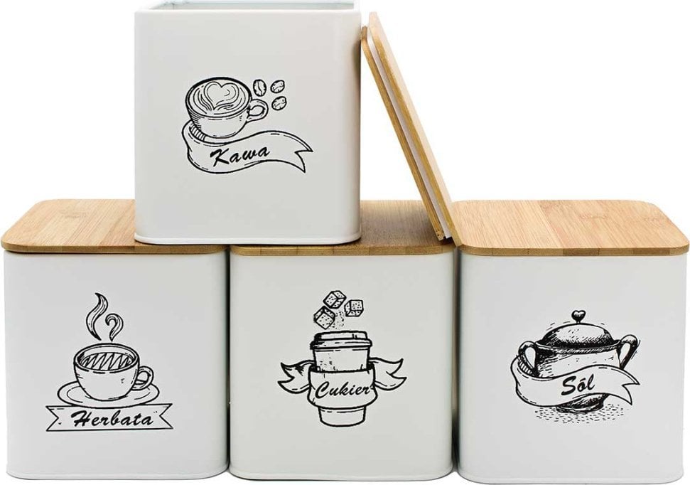 ZESTAW 4 POJEMNIKÓW KUCHENNYCH NA PRODUKTY SYPKIE 4264