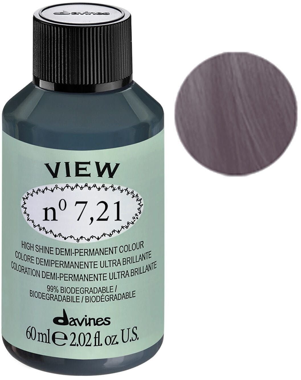 Davines, View, Demi-Permanent Hair Dye, 7.21 Gloss, 60 ml For Women