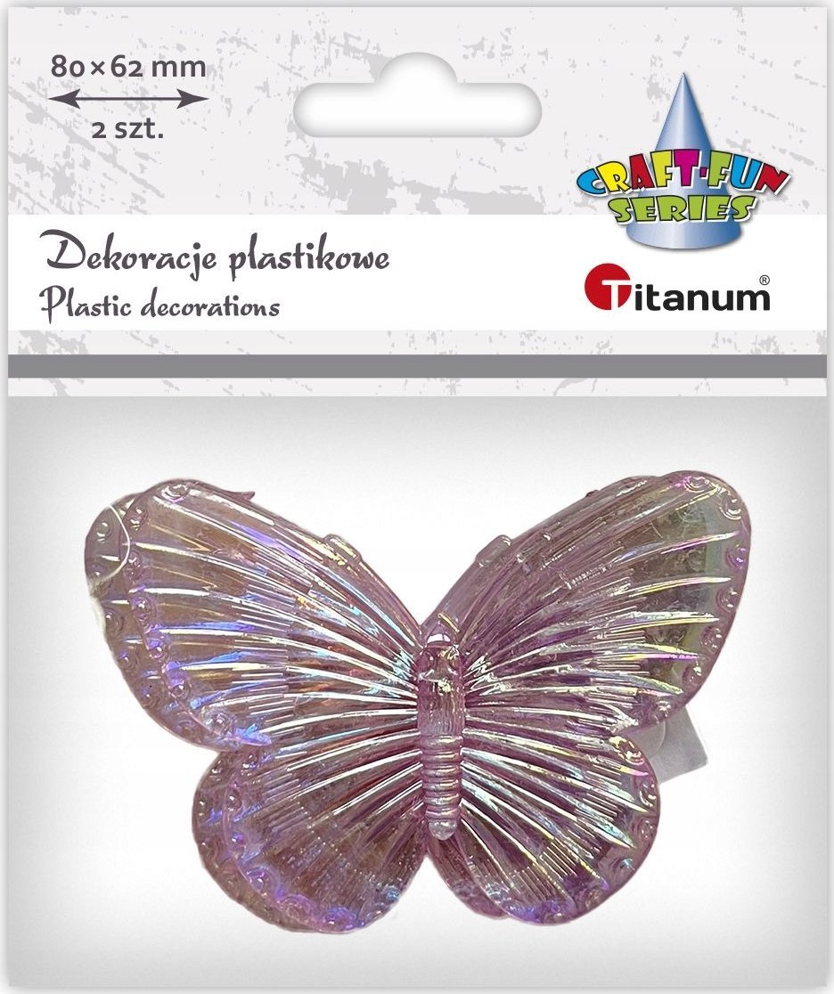 Titanum Dekoracje samoprzylepne motyle 80x62mm 2szt