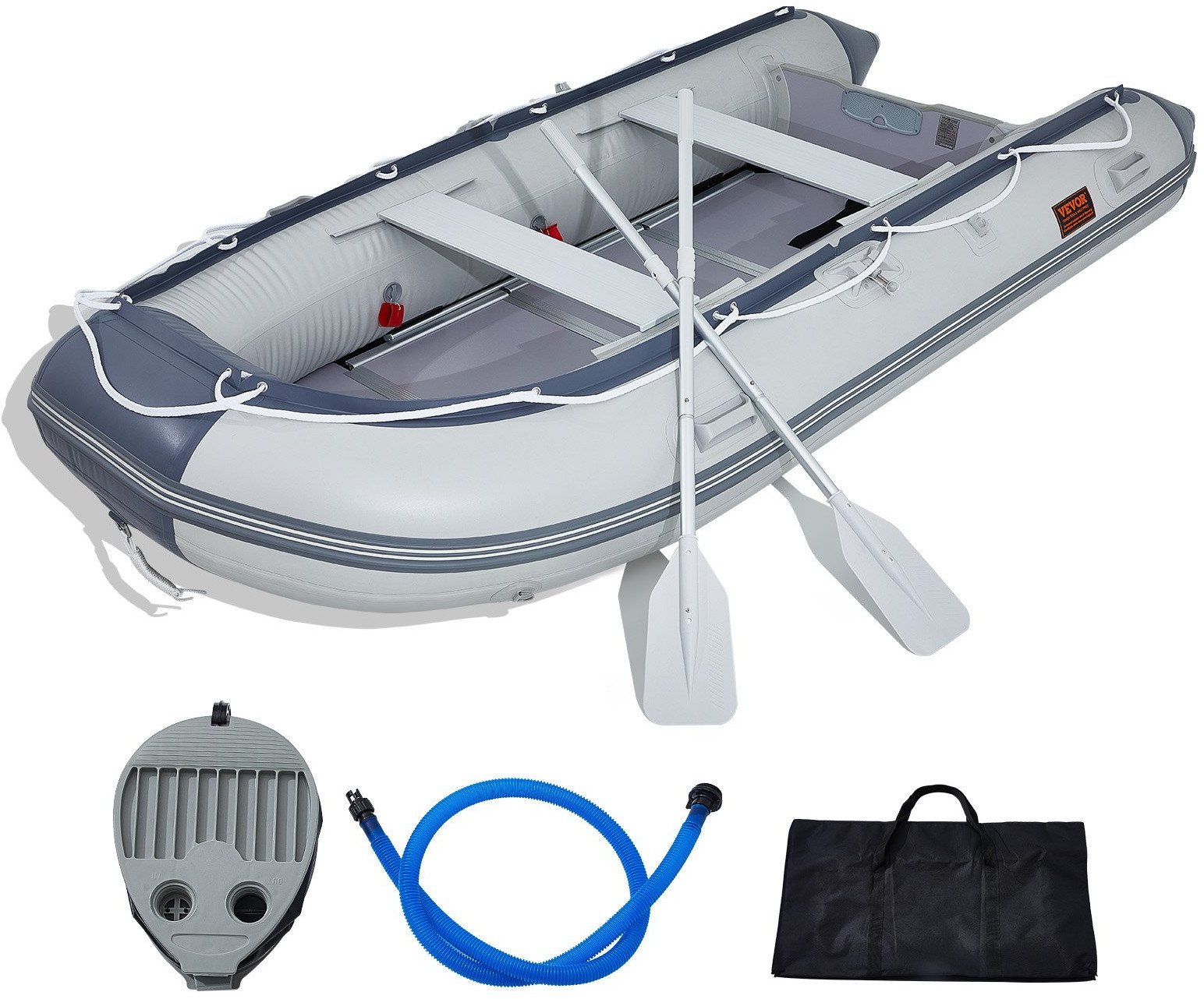 Ponton wędkarski dmuchany do pływania z wiosłami 6 osobowy