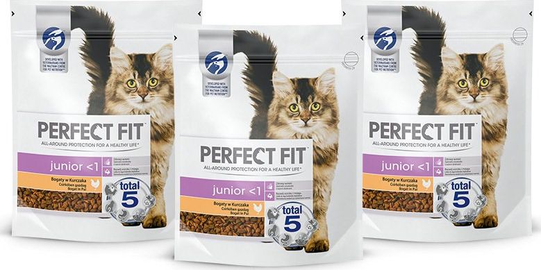 Perfect Fit (Junior) 3 x 750g Bogaty w kurczaka - sucha karma dla kotów