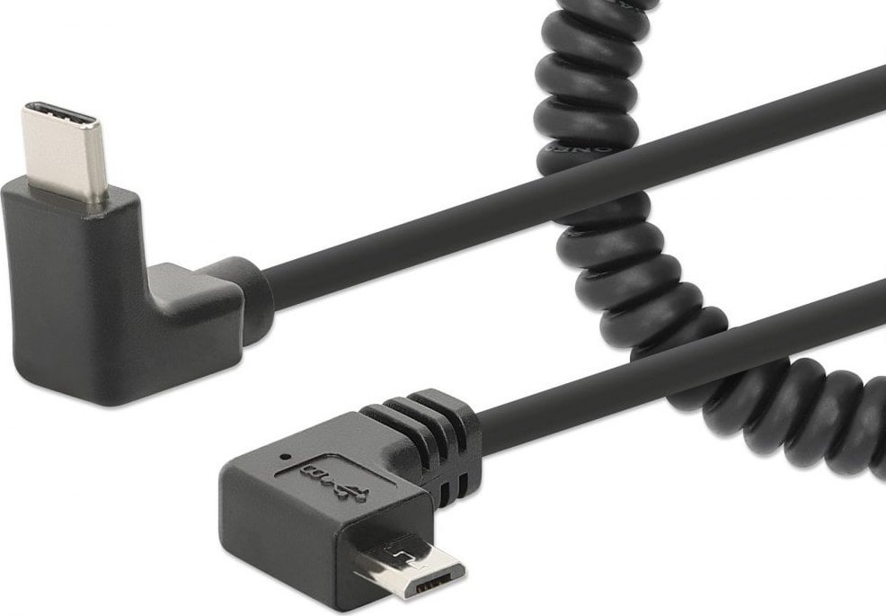 Kabel USB Manhattan USB-C - microUSB Czarny (356244)