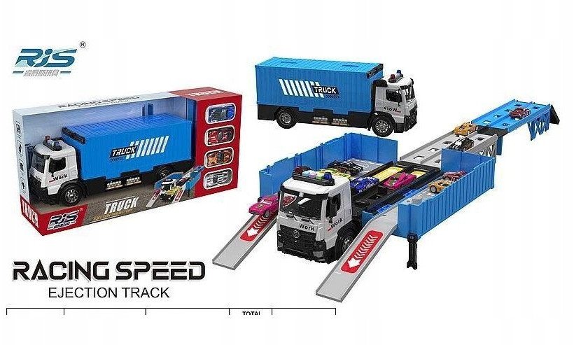 Ciężarówka z rozkładaną naczepą światło dźwięk