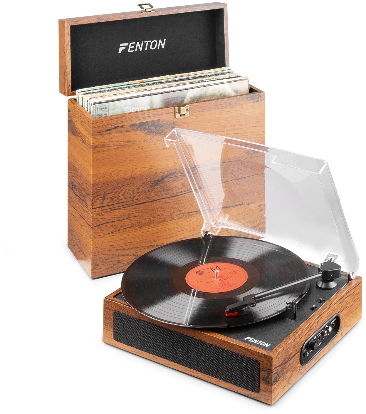 Gramofon Fenton RP170L z Bluetooth i etui na płyty - Lightwood one size