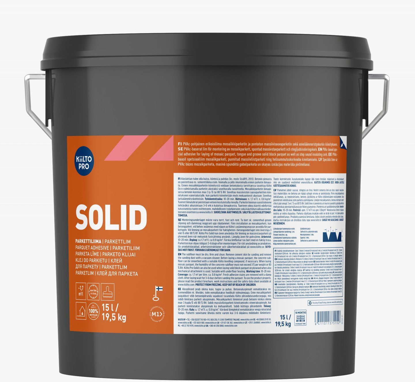 KIILTO HIGH SOLID PARQUET ADHESIVE 15 L