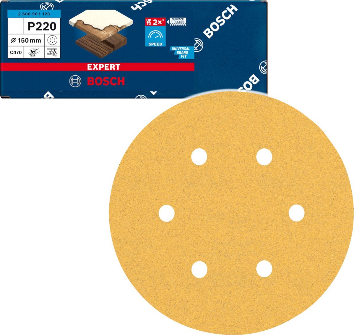 Szlifierka Bosch Bosch Expert C470 sanding sheet, 150mm, K220 (50 pieces, for eccentric sanders)