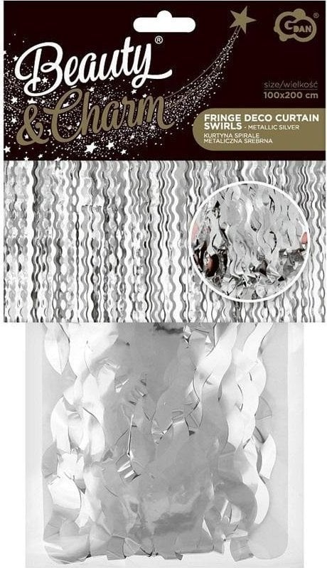 GoDan Kurtyna Spirale metaliczna srebrna 100x200cm