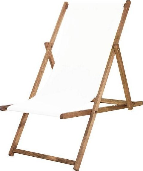 Springos Leżak drewniany impregnowany z białą tkaniną UNIWERSALNY