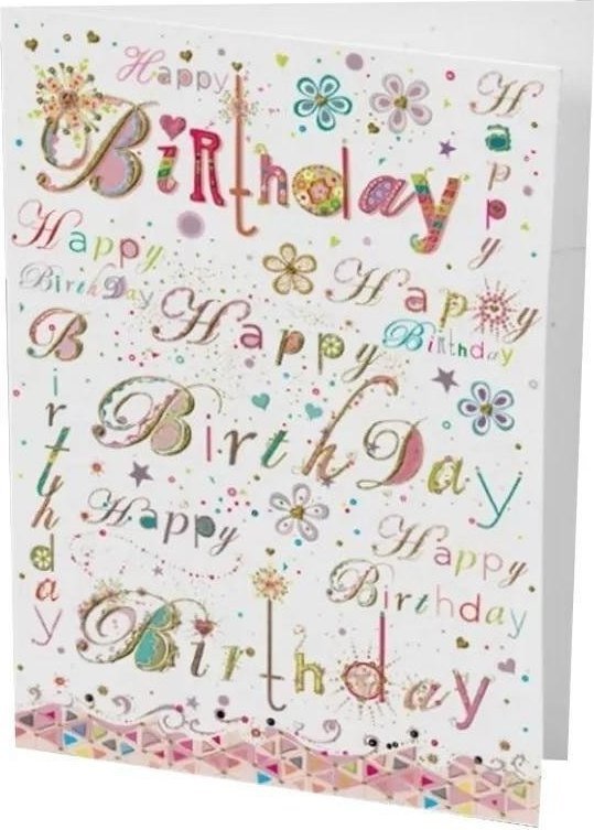 Turnowsky Karnet B6 + koperta Urodziny Złote napisy