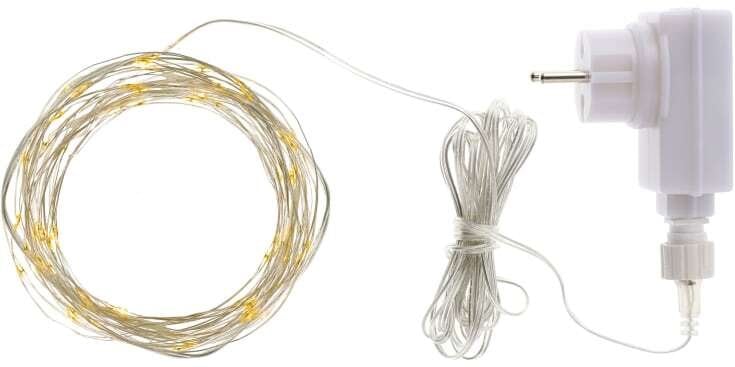 Sirius Home Knirke, Light decoration chain, Silver, Transparent, Ambience, Transparent, 80 bulb(s), LED