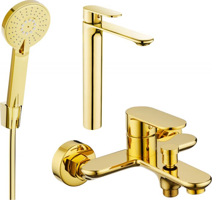 Mexen Mexen Milo R40 zestaw wannowy, złoty - 71313R40-50