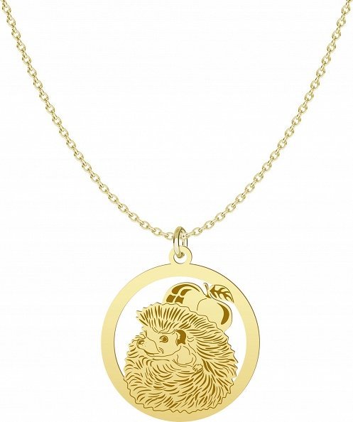 Radziszewska Jewellery Naszyjnik Złoty Jeż Ankier Srebro 925 Grawer Biżuteria Prezent