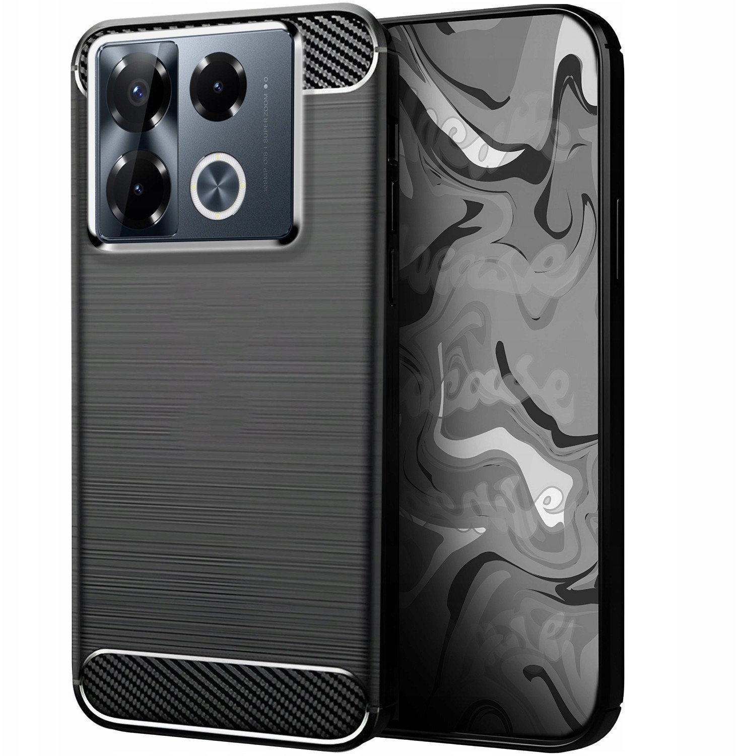 Etui do Infinix Note 40 Pro 5G (Czarne, Pancerne, Karbon, Pokrowiec, Case)