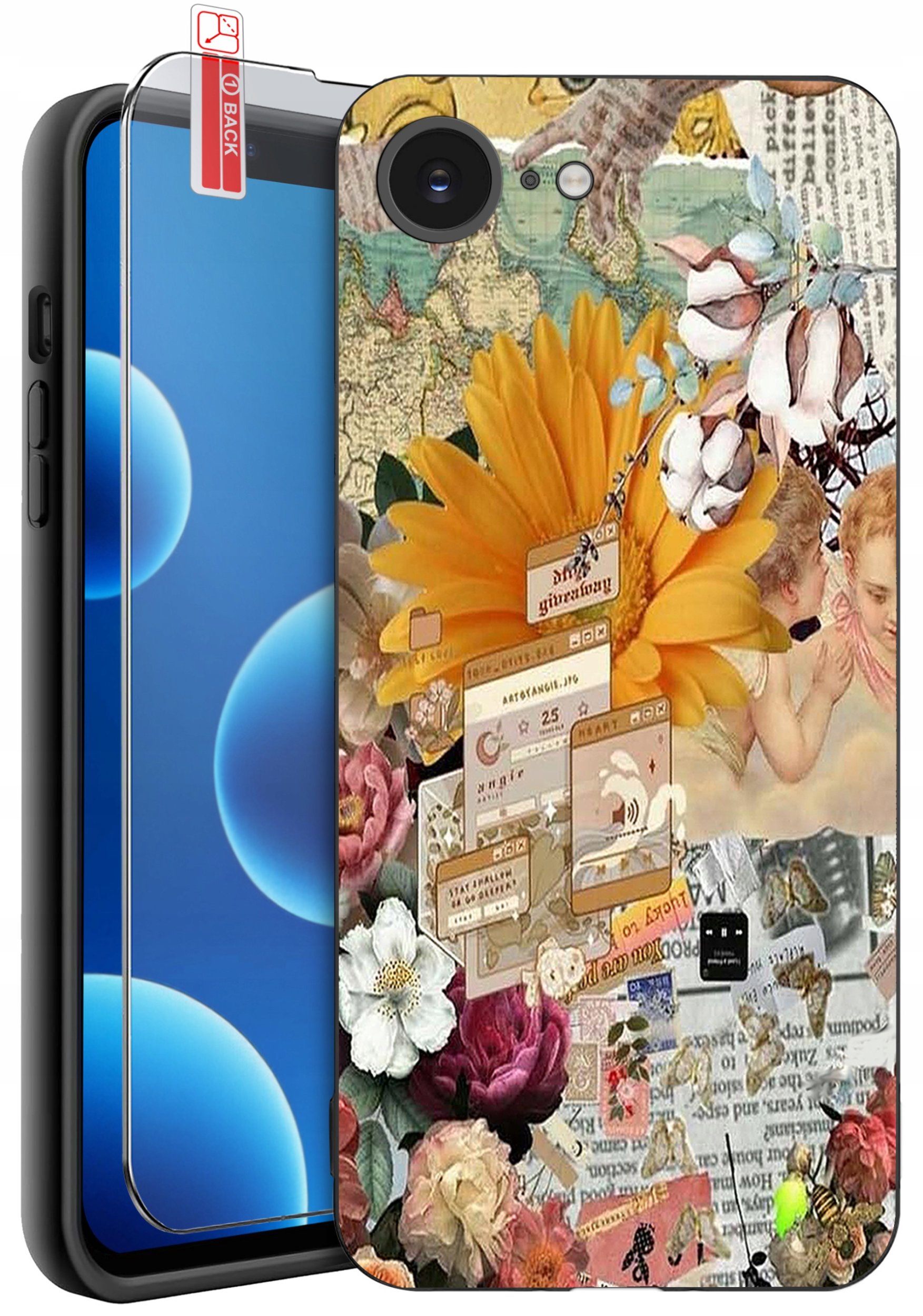 ETUI do iPhone 16e | WZORY | SILIKONOWE MATT CASE + SZKŁO 9H