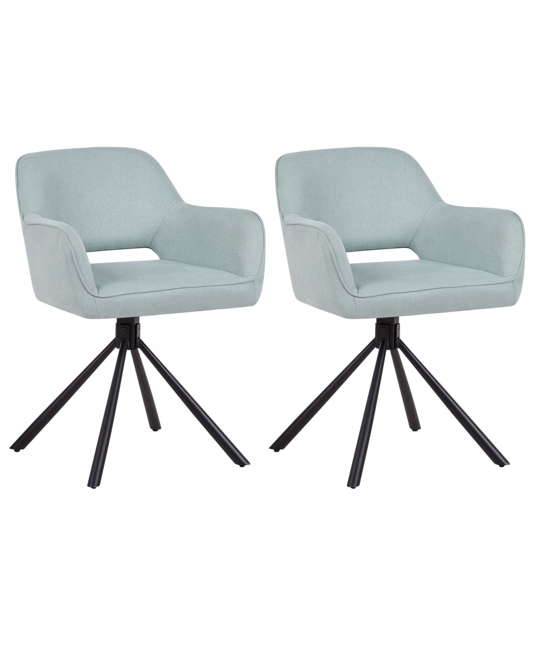 Beliani Zestaw 2 krzeseł do jadalni Obrotowy LOURES Miętowy
