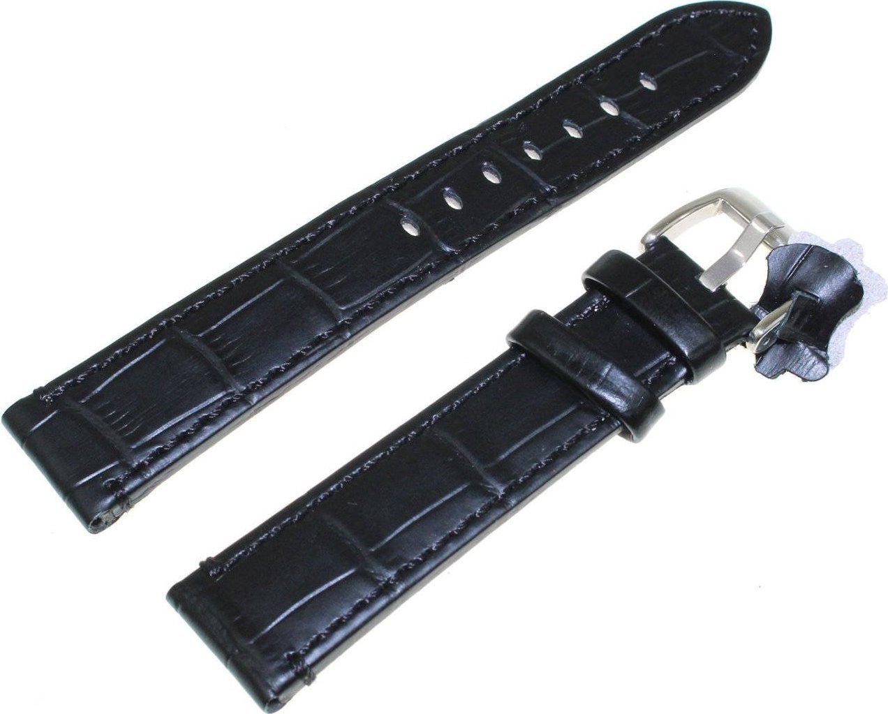 Diloy Skórzany pasek do zegarka 20 mm Diloy 361.20.1 czarny