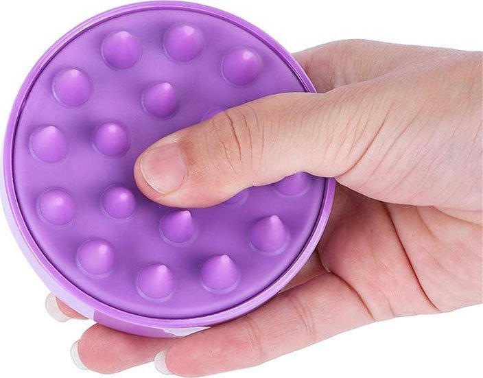 Aptel MASAŻER SILIKONOWA SZCZOTKA DO MYCIA WŁOSÓW 8x6,5 cm fioletowa AG647G