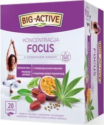 Selgros Big-Active Herbata Zielona Focus z Dodatkiem Konopi (20 torebek x 1,5g) 30g