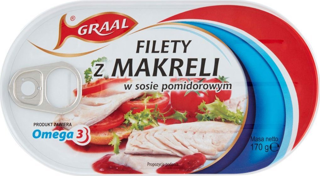 Graal Graal Filety z makreli w sosie pomidorowym 170 g