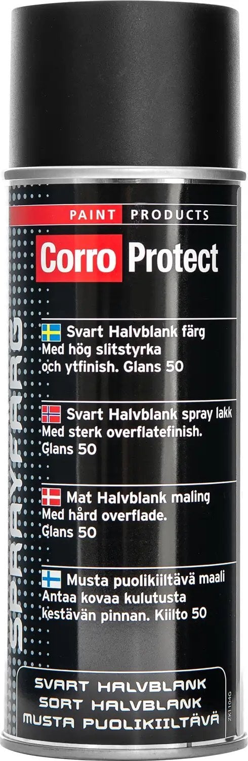 Stickn CorroProtect Spraymaling halvblank - Sort - 400 ml.