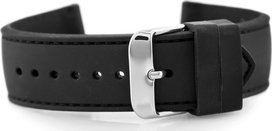 Pasek gumowy do zegarka 901B - przeszywany - 24mm