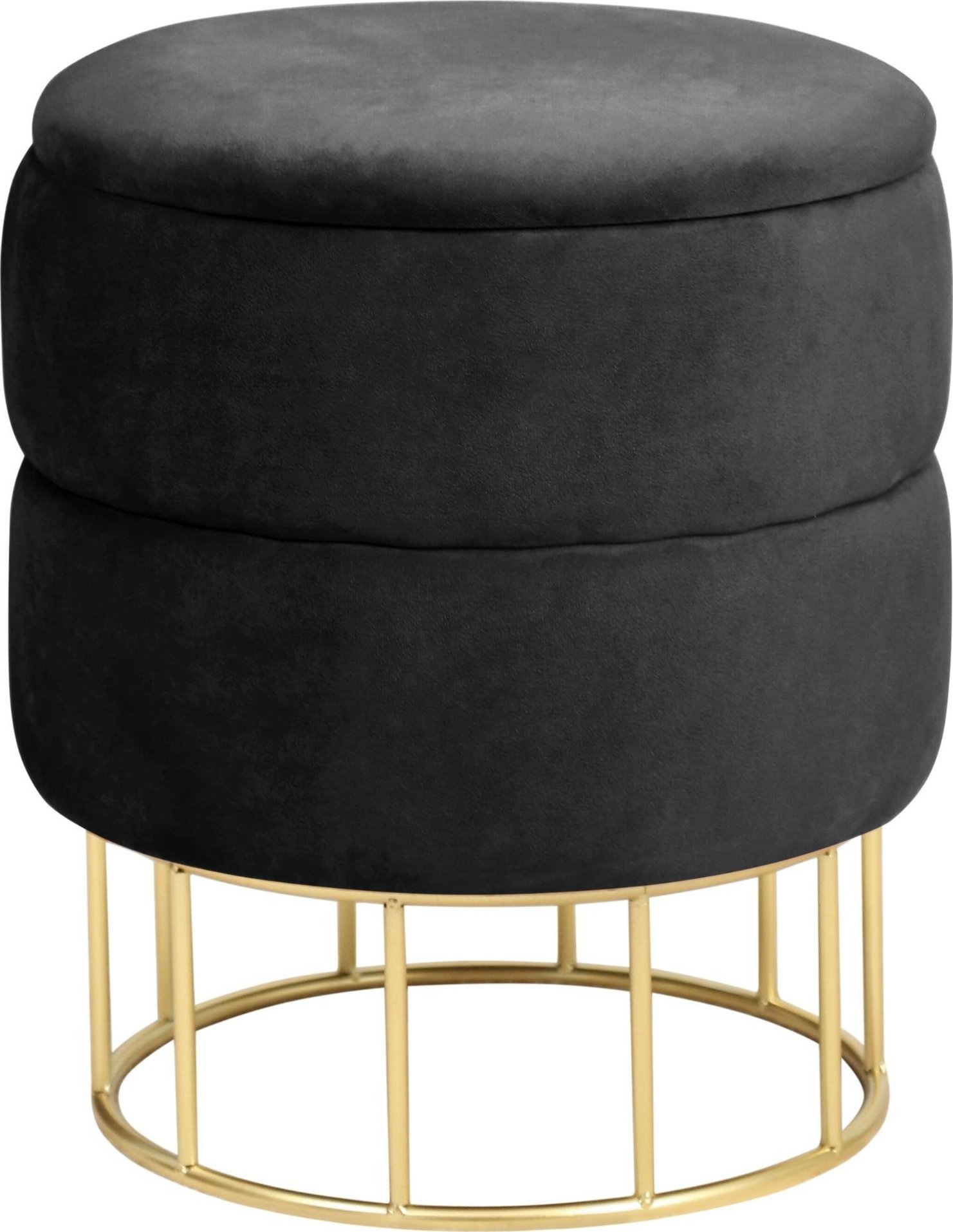 Fabryka Mebli Akord Pufa welurowa otwierana ze schowkiem ELZA Czarna