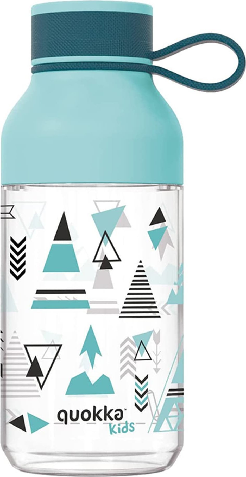 Quokka Quokka Ice Kids with strap - Butelka na wodę z tritanu 430 ml z paskiem (Indian)