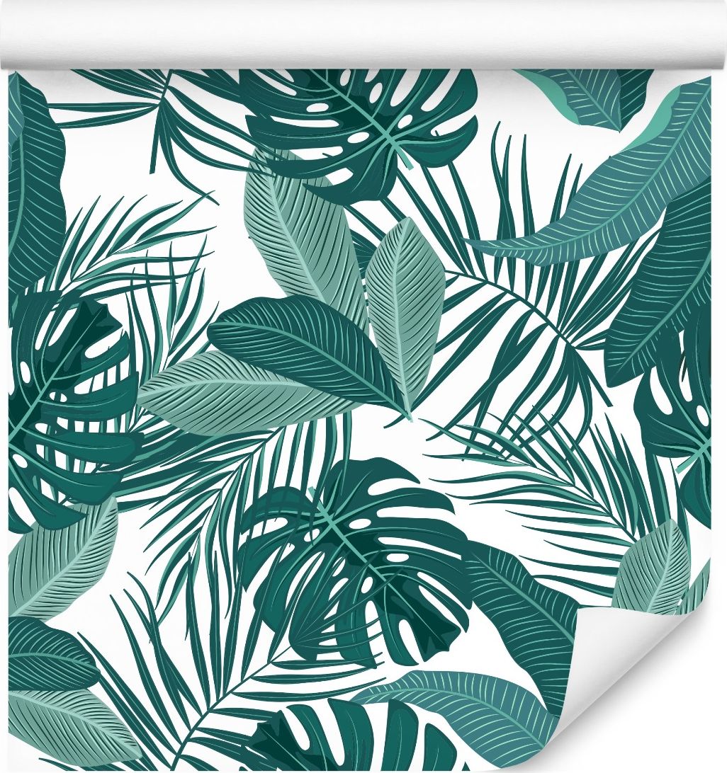 Muralo Tapeta do salonu liście bananowca monstera tropiki