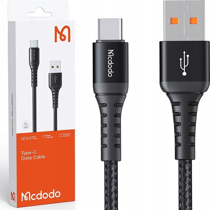 Kabel USB Mcdodo USB-A - USB-C 3 m Czarny