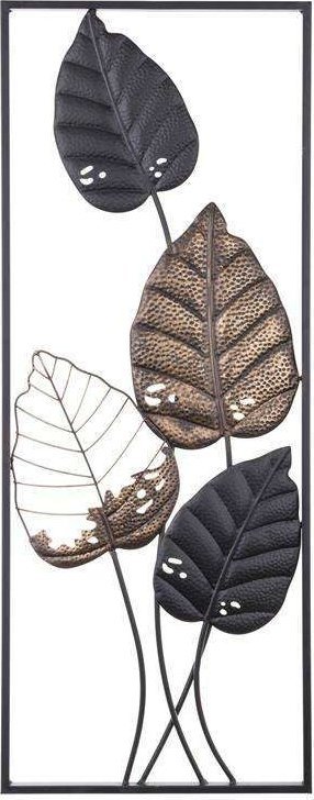 Art-Pol Dekoracja Ścienna liście metalowa barwna 91x35x3