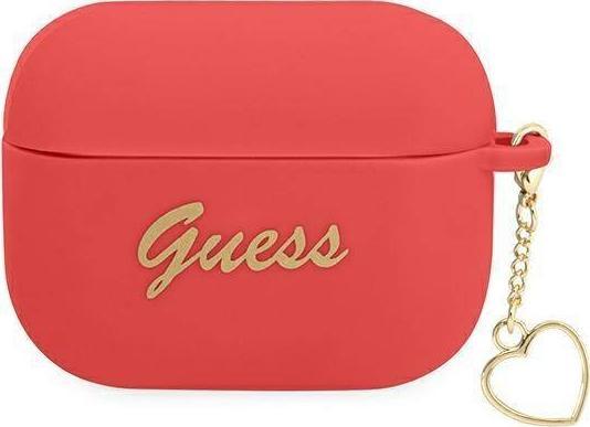 Guess Etui ochronne Silicone Charm Heart Collection do AirPods Pro czerwone