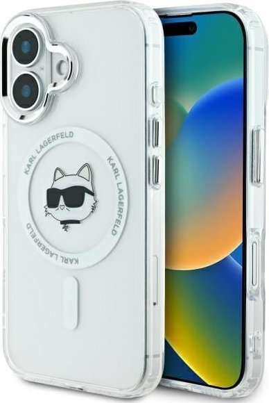 Karl Lagerfeld Karl Lagerfeld KLHMP16SHLSCHH iPhone 16 6.1" biały/white hardcase IML Metal Choupette Head MagSafe