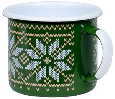 Lumarko Kubek enamelowany, zielony Christmas