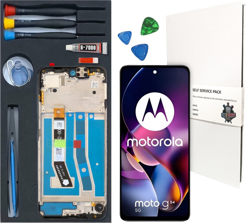 WYŚWIETLACZ LCD DO MOTOROLA MOTO G54 RAMKA ZESTAW WYMIANA WYŚWIETLACZA