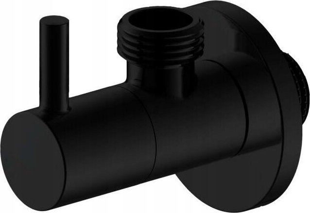 IDMAR Zawór kątowy 1/2"x3/4" z głowicą ceramiczną 1008 czarny mat