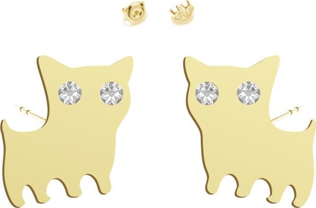 Radziszewska Jewellery Kolczyki z Kotkami na sztyfcie srebro pozłacane