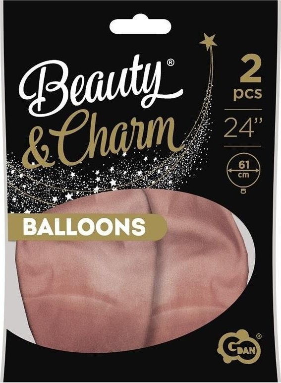 GoDan Balony Beauty&Charm platynowe różowe zł. 61cm 2szt